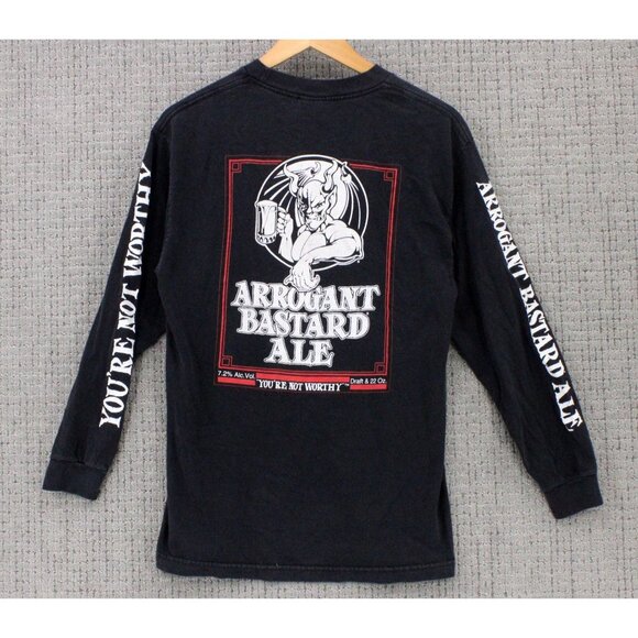 Vintage Stone Brewing Shirt Mens Medium M Black Long Sleeve Big Devil Beer Art - Picture 2 of 9